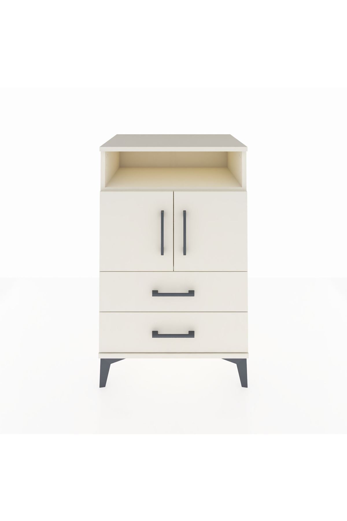 Hyperion Komodin 2 Raflı 2 Çekmeceli 2 Kapaklı 60x44x96 Aytaşı-Aytaşı