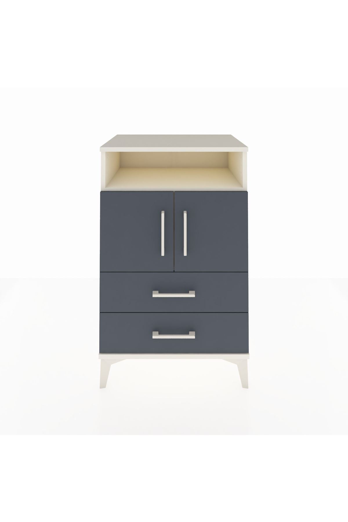 Hyperion Komodin 2 Raflı 2 Çekmeceli 2 Kapaklı 60x44x96 Aytaşı-Antrasit