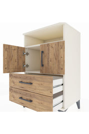 Hyperion Komodin 2 Raflı 2 Çekmeceli 2 Kapaklı 60x44x96 Aytaşı-Çam