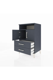 Hyperion Komodin 2 Raflı 2 Çekmeceli 2 Kapaklı 60x44x96 Antrasit-Antrasit