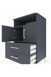 Hyperion Komodin 2 Raflı 2 Çekmeceli 2 Kapaklı 60x44x96 Antrasit-Antrasit