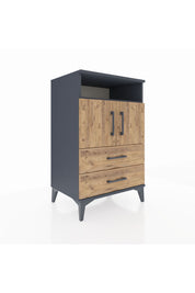 Hyperion Komodin 2 Raflı 2 Çekmeceli 2 Kapaklı 60x44x96 Antrasit-Çam