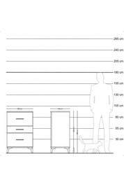 Hyperion Komodin 3 Çekmeceli 60x44x96 Antrasit-Antrasit