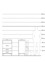 Hyperion Komodin Tek Raflı 3 Çekmeceli 60x44x96 Aytaşı-Aytaşı