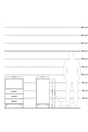 Hyperion Komodin Tek Raflı 3 Çekmeceli 60x44x96 Çam-Çam