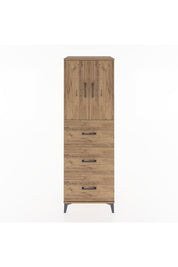 Hyperion Dolap 2 Raflı 3 Çekmeceli 2 Kapaklı 60x44x182 Çam-Çam