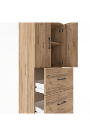 Hyperion Dolap 2 Raflı 3 Çekmeceli 2 Kapaklı 60x44x182 Çam-Çam