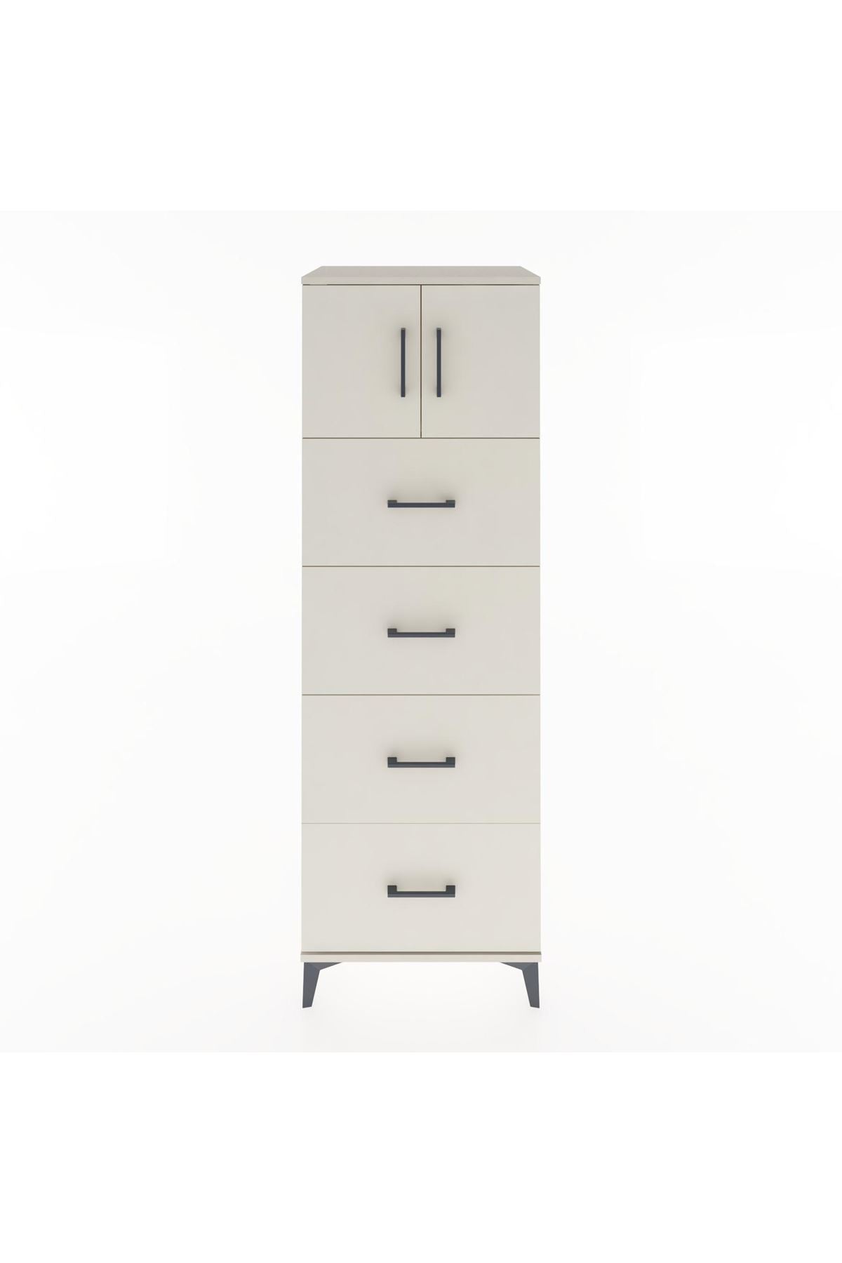 Hyperion Dolap Tek Raflı 4 Çekmeceli 2 Kapaklı 60x44x182 - S56M025V1B