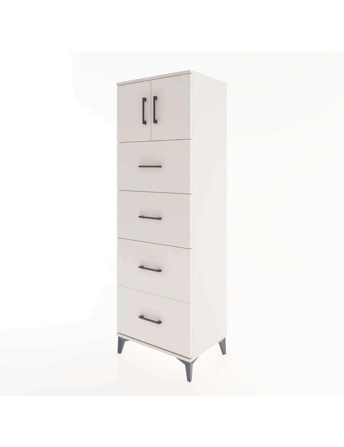 Hyperion Dolap Tek Raflı 4 Çekmeceli 2 Kapaklı 60x44x182 - S56M025V1B