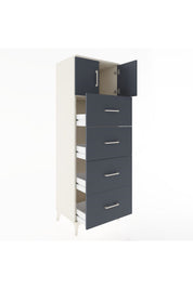 Hyperion Dolap Tek Raflı 4 Çekmeceli 2 Kapaklı 60x44x182 - S56M025V2B