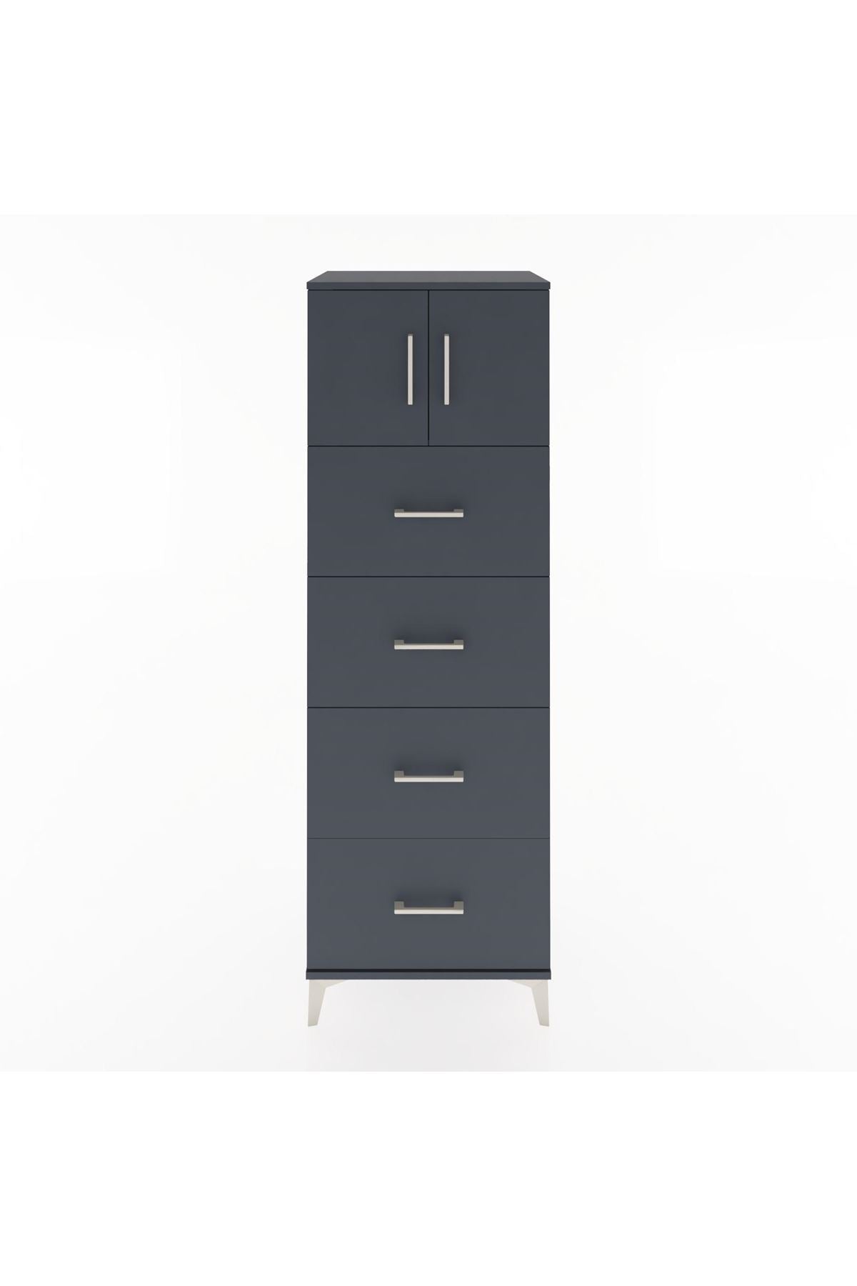 Hyperion Dolap Tek Raflı 4 Çekmeceli 2 Kapaklı 60x44x182 - S56M025V5B