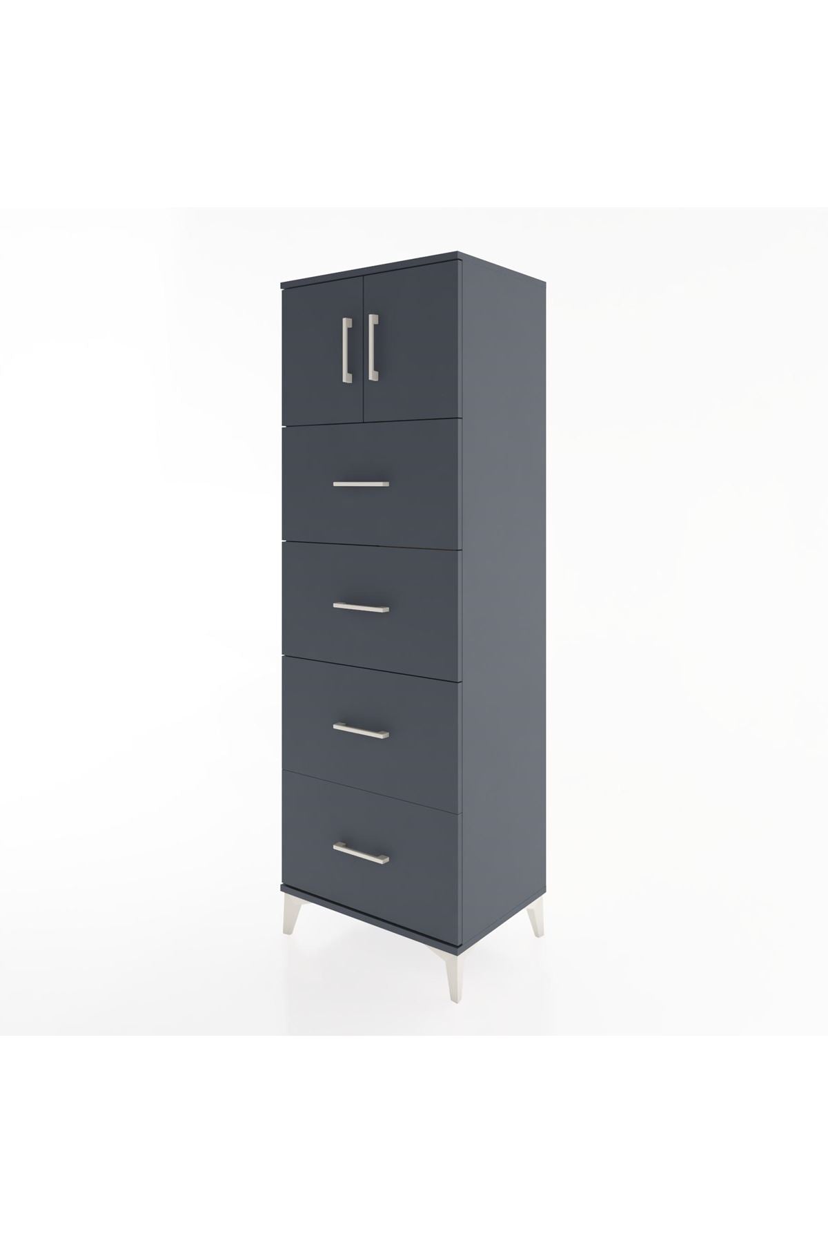 Hyperion Dolap Tek Raflı 4 Çekmeceli 2 Kapaklı 60x44x182 - S56M025V5B