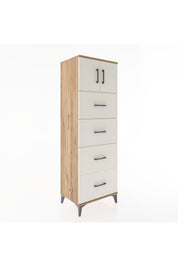Hyperion Dolap Tek Raflı 4 Çekmeceli 2 Kapaklı 60x44x182 - S56M025V7B