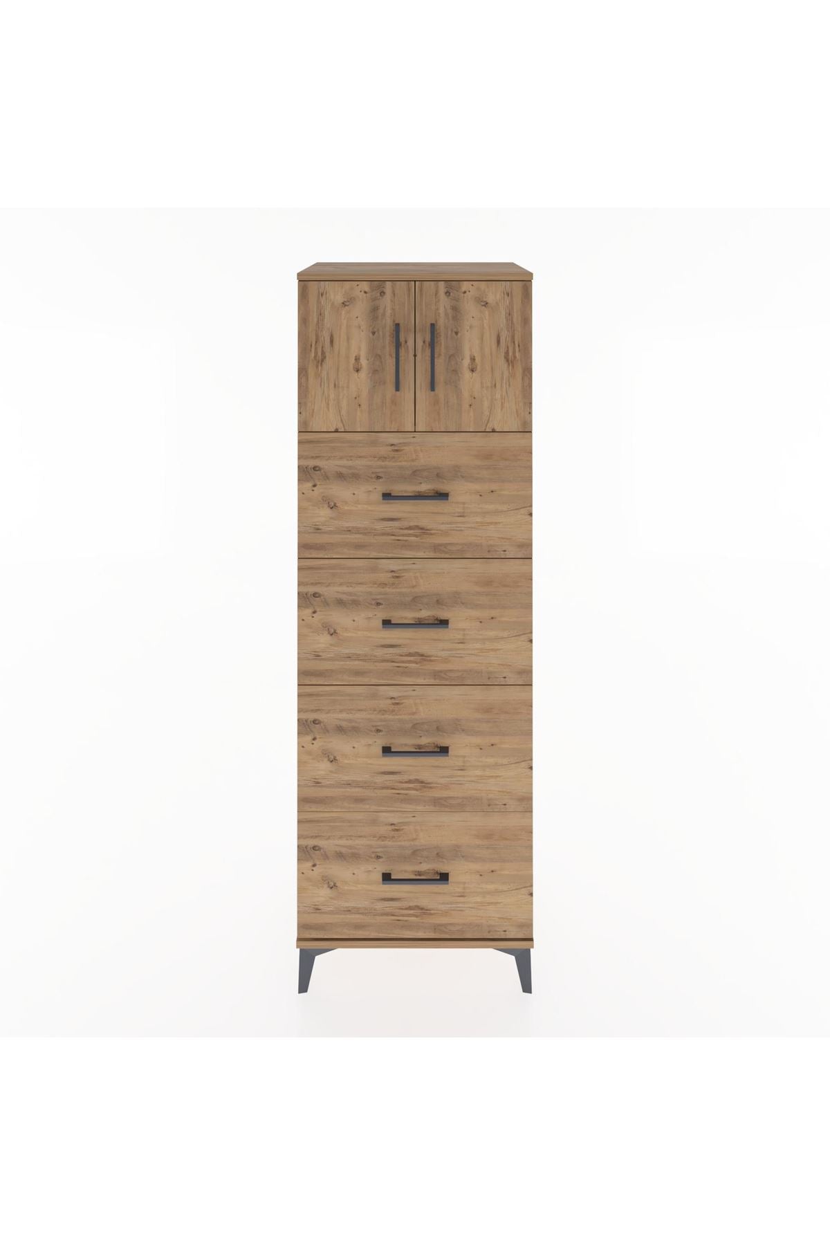 Hyperion Dolap Tek Raflı 4 Çekmeceli 2 Kapaklı 60x44x182 - S56M025V9B