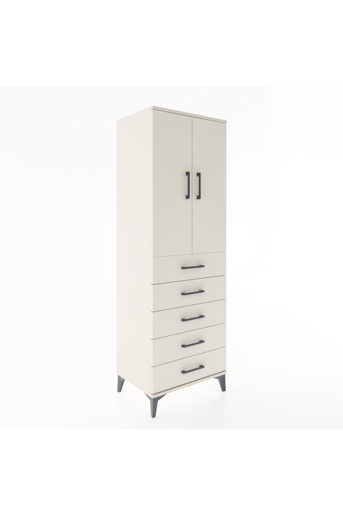 Hyperion Dolap Tek Raflı 5 Çekmeceli Tek Askılı 60x44x182 - S56M026V1B