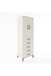 Hyperion Dolap Tek Raflı 5 Çekmeceli Tek Askılı 60x44x182 - S56M026V1B