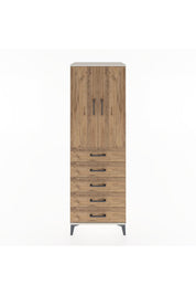 Hyperion Dolap Tek Raflı 5 Çekmeceli Tek Askılı 60x44x182 - S56M026V3B