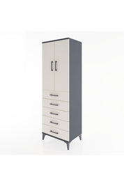 Hyperion Dolap Tek Raflı 5 Çekmeceli Tek Askılı 60x44x182 - S56M026V4B