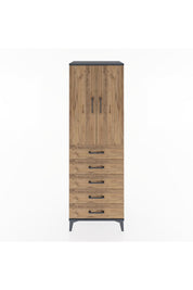Hyperion Dolap Tek Raflı 5 Çekmeceli Tek Askılı 60x44x182 - S56M026V6B