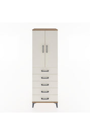 Hyperion Dolap Tek Raflı 5 Çekmeceli Tek Askılı 60x44x182 - S56M026V7B