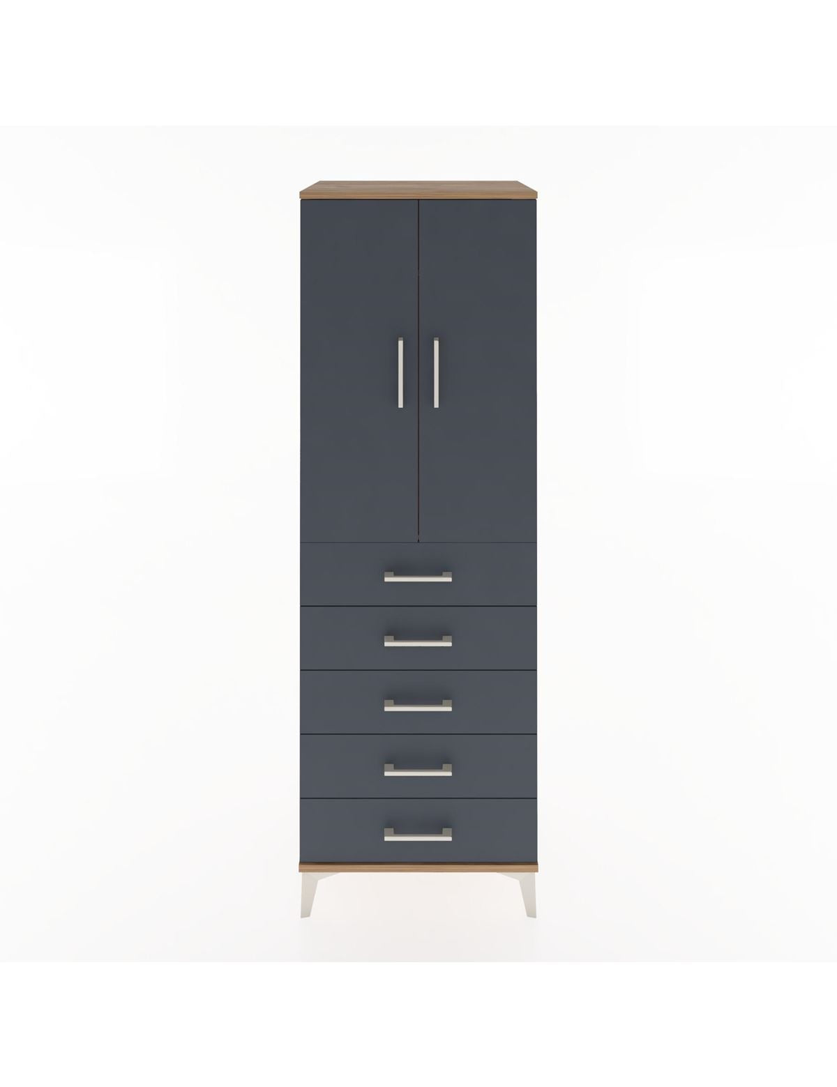 Hyperion Dolap Tek Raflı 5 Çekmeceli Tek Askılı 60x44x182 - S56M026V8B