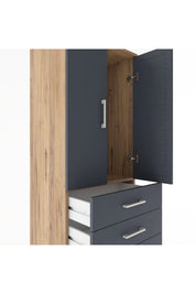 Hyperion Dolap Tek Raflı 5 Çekmeceli Tek Askılı 60x44x182 - S56M026V8B