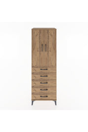 Hyperion Dolap Tek Raflı 5 Çekmeceli Tek Askılı 60x44x182 - S56M026V9B