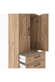 Hyperion Dolap Tek Raflı 5 Çekmeceli Tek Askılı 60x44x182 - S56M026V9B