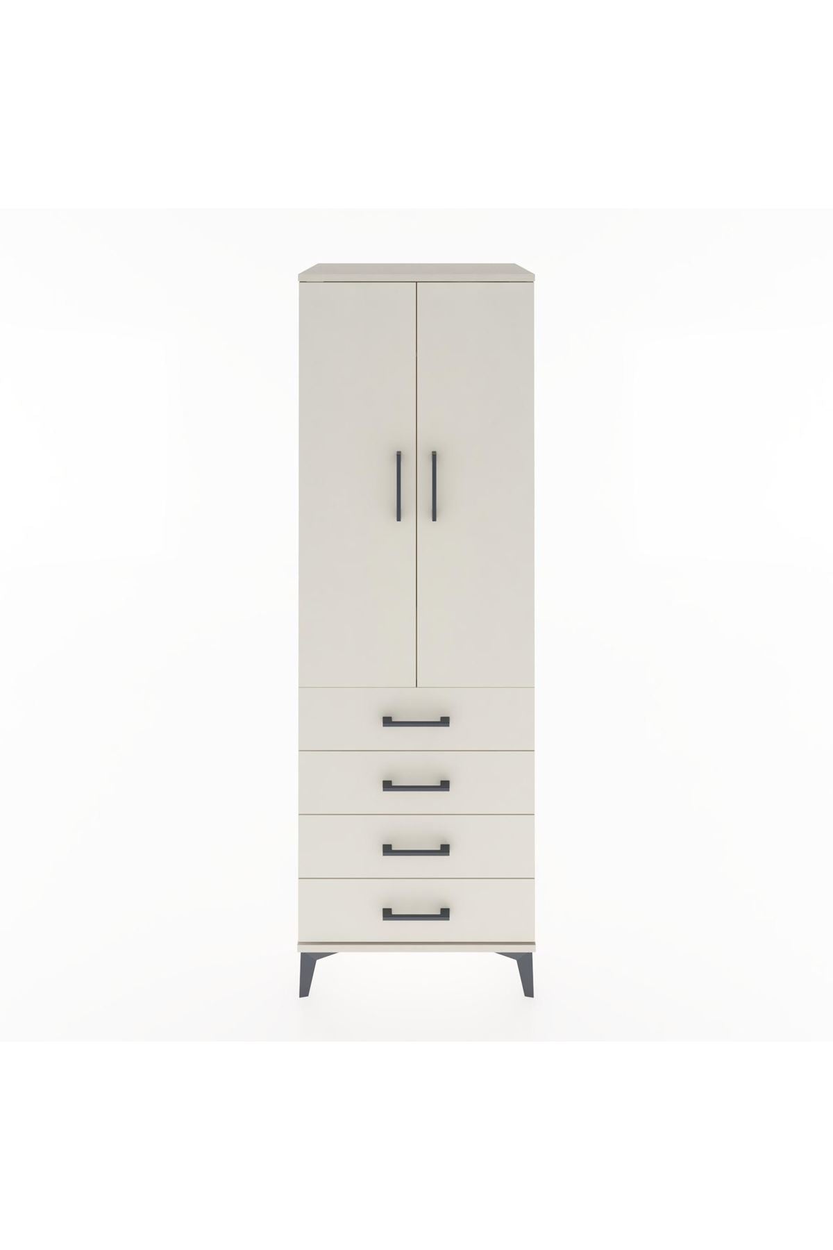 Hyperion Dolap Tek Raflı 4 Çekmeceli Tek Askılı 60x44x182 - S56M027V1B