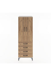 Hyperion Dolap Tek Raflı 4 Çekmeceli Tek Askılı 60x44x182 - S56M027V3B