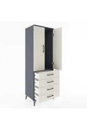 Hyperion Dolap Tek Raflı 4 Çekmeceli Tek Askılı 60x44x182 - S56M027V4B