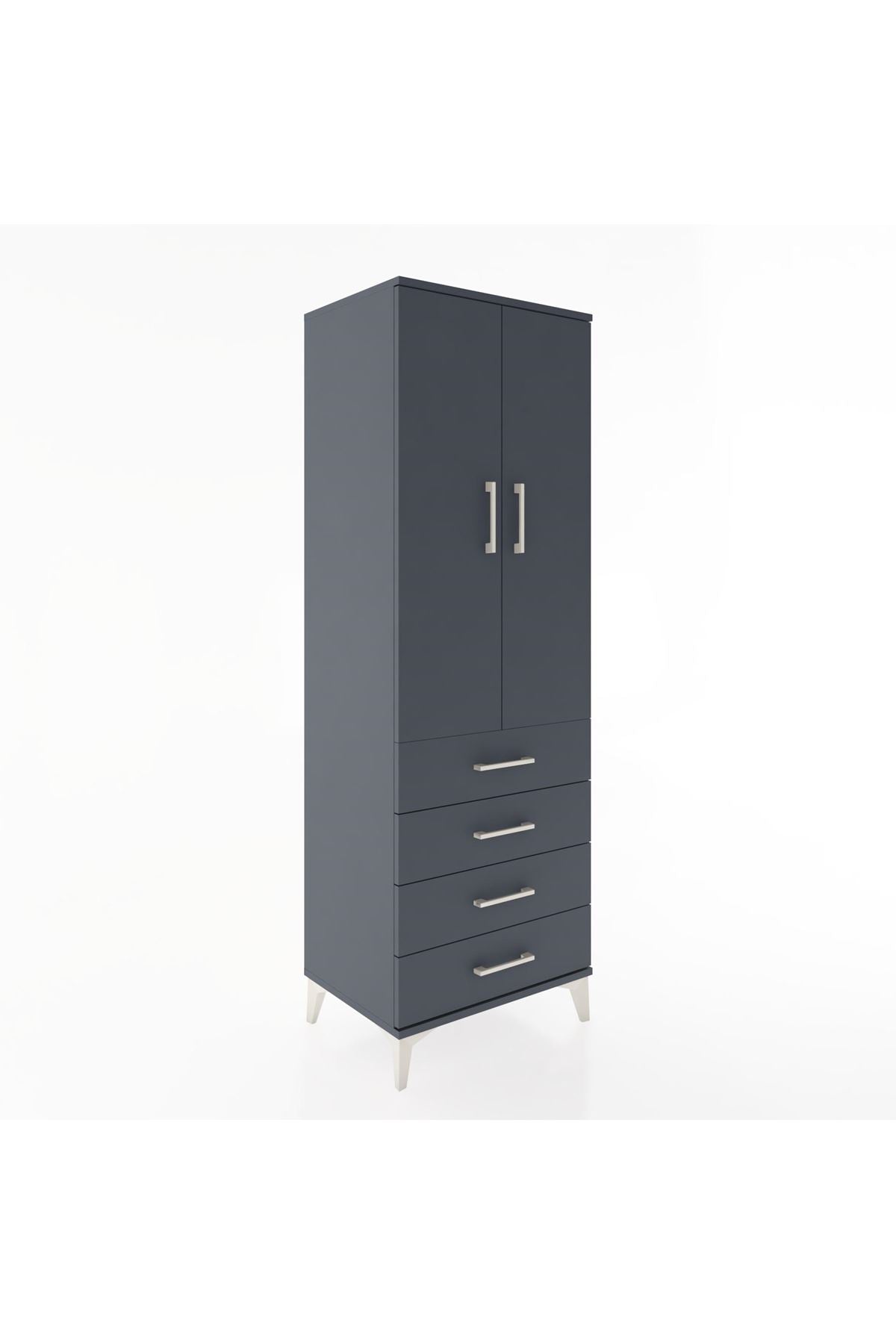 Hyperion Dolap Tek Raflı 4 Çekmeceli Tek Askılı 60x44x182 - S56M027V5B