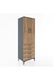 Hyperion Dolap Tek Raflı 4 Çekmeceli Tek Askılı 60x44x182 - S56M027V6B