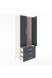 Hyperion Dolap Tek Raflı 3 Çekmeceli Tek Askılı 60x44x182 - S56M028V2B