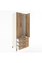 Hyperion Dolap Tek Raflı 3 Çekmeceli Tek Askılı 60x44x182 Aytaşı-Çam