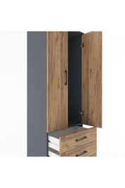 Hyperion Dolap Tek Raflı 3 Çekmeceli Tek Askılı 60x44x182 - S56M028V6B