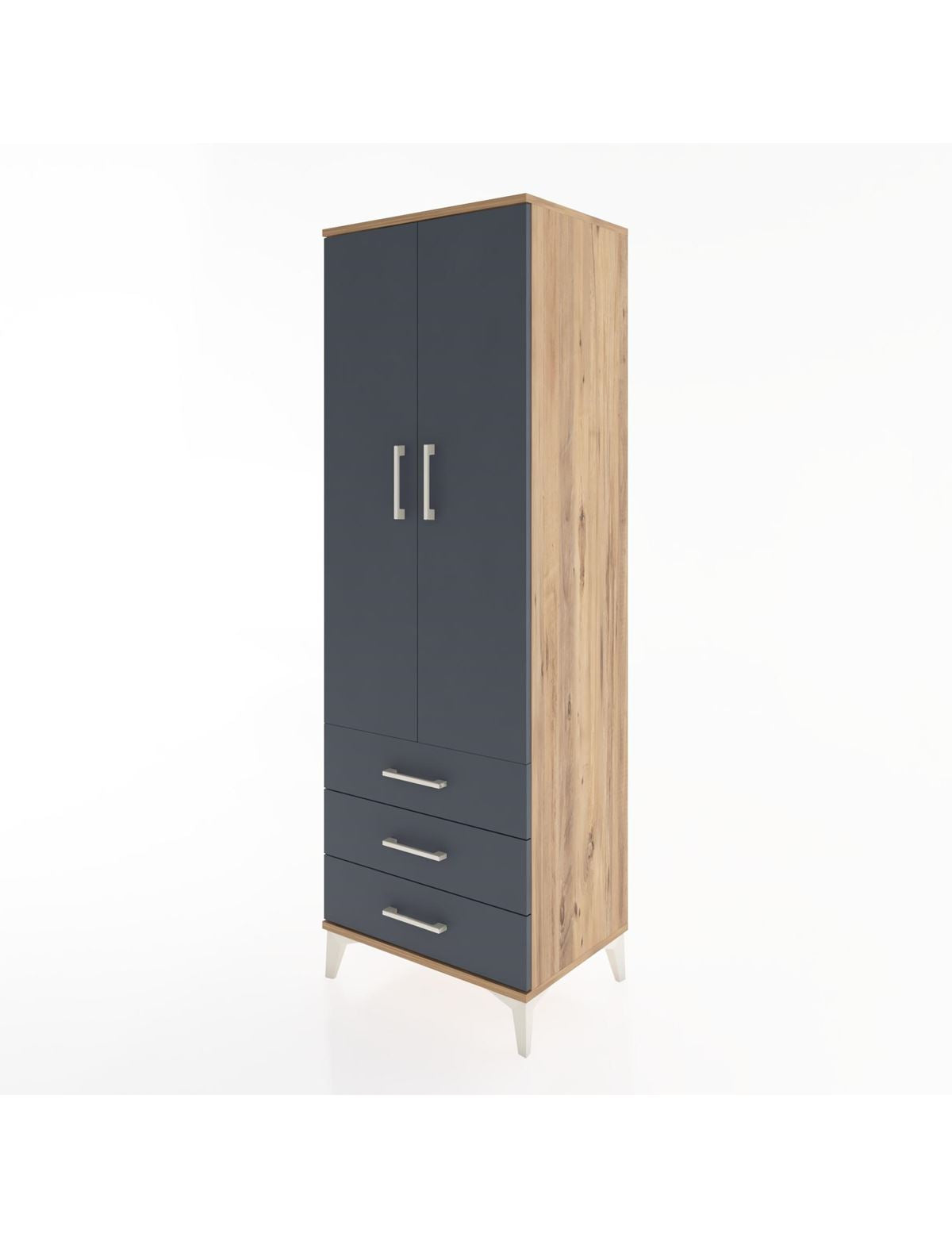 Hyperion Dolap Tek Raflı 3 Çekmeceli Tek Askılı 60x44x182 - S56M028V8B