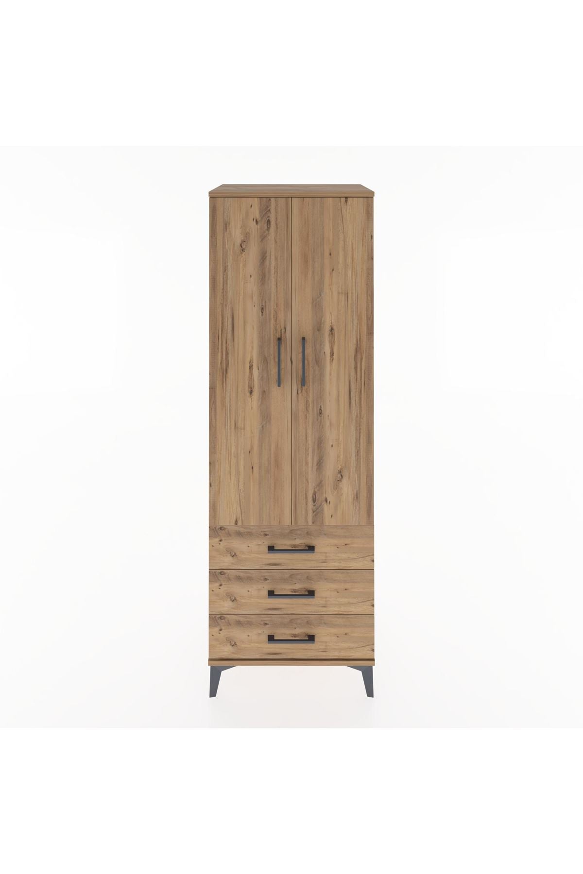 Hyperion Dolap Tek Raflı 3 Çekmeceli Tek Askılı 60x44x182 - S56M028V9B