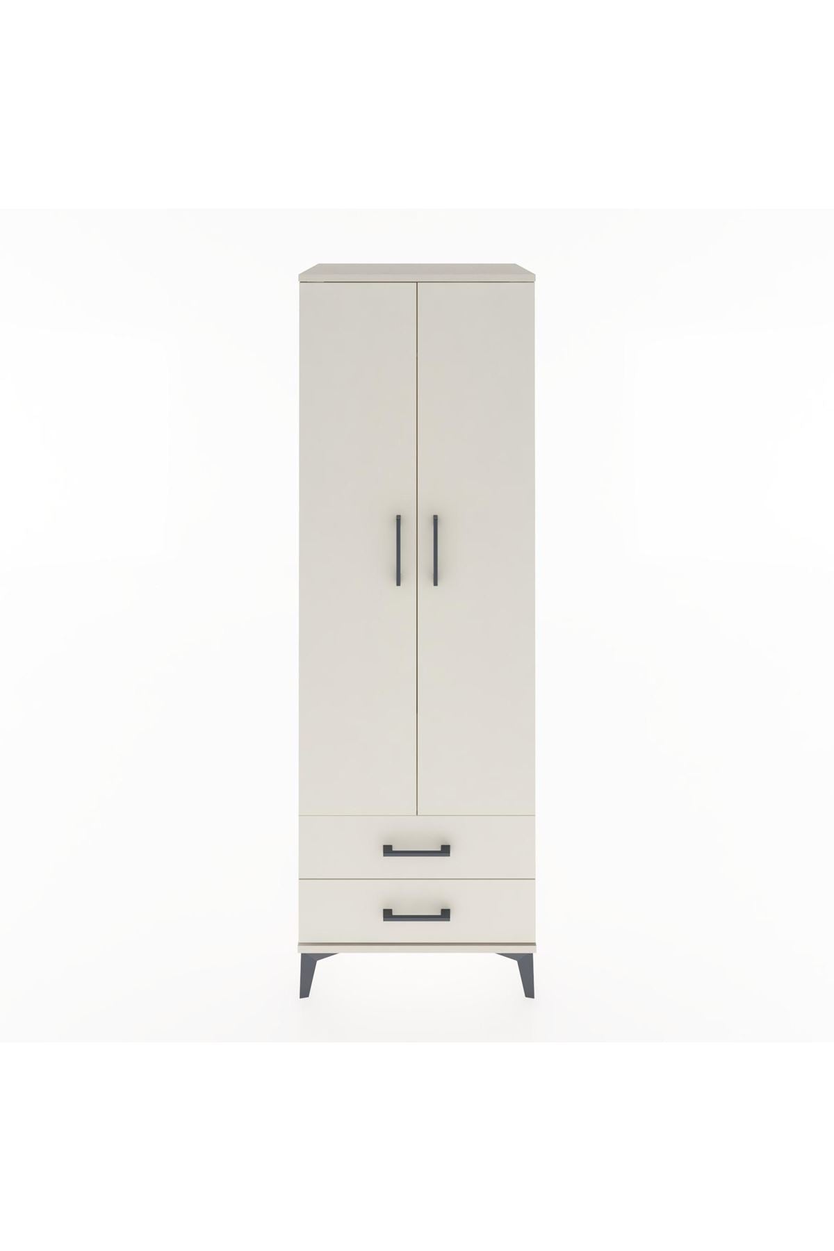 Hyperion Dolap Tek Raflı 2 Çekmeceli Tek Askılı 60x44x182 - S56M029V1B