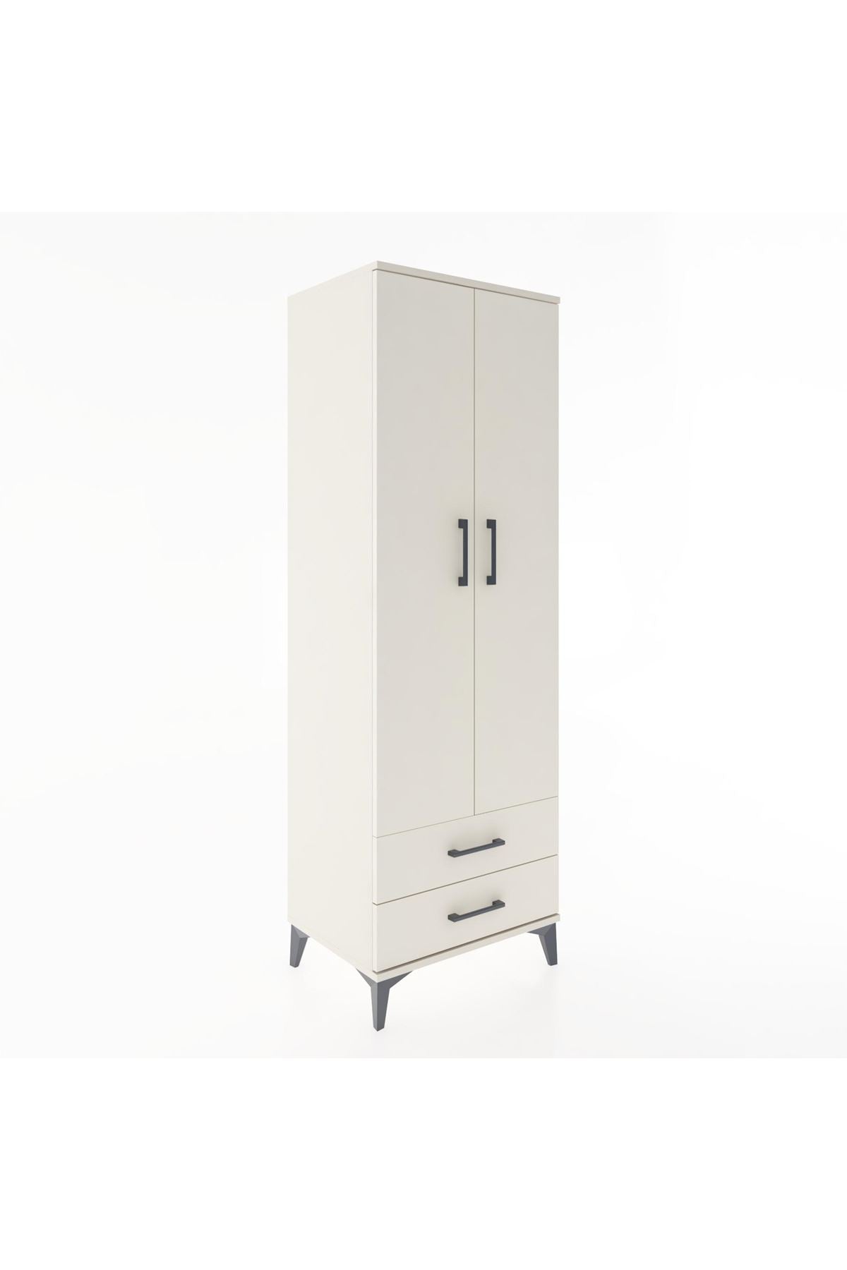 Hyperion Dolap Tek Raflı 2 Çekmeceli Tek Askılı 60x44x182 - S56M029V1B