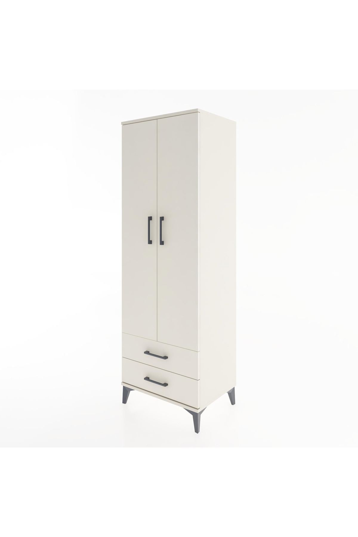 Hyperion Dolap Tek Raflı 2 Çekmeceli Tek Askılı 60x44x182 - S56M029V1B