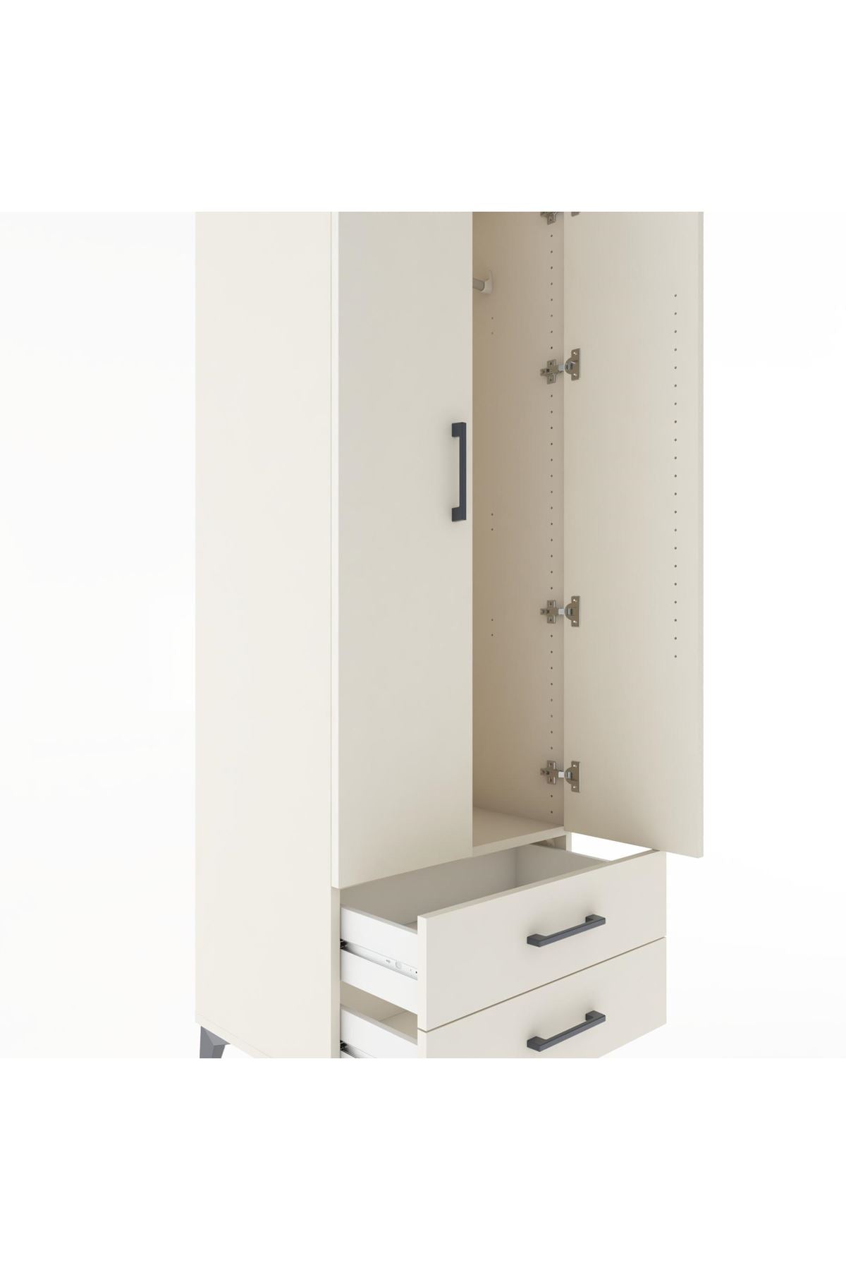 Hyperion Dolap Tek Raflı 2 Çekmeceli Tek Askılı 60x44x182 - S56M029V1B