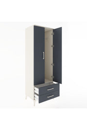 Hyperion Dolap Tek Raflı 2 Çekmeceli Tek Askılı 60x44x182 - S56M029V2B