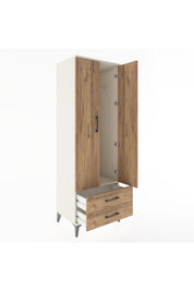 Hyperion Dolap Tek Raflı 2 Çekmeceli Tek Askılı 60x44x182 Aytaşı-Çam