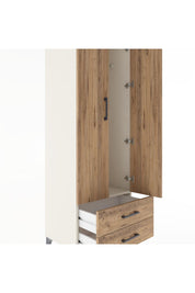 Hyperion Dolap Tek Raflı 2 Çekmeceli Tek Askılı 60x44x182 Aytaşı-Çam