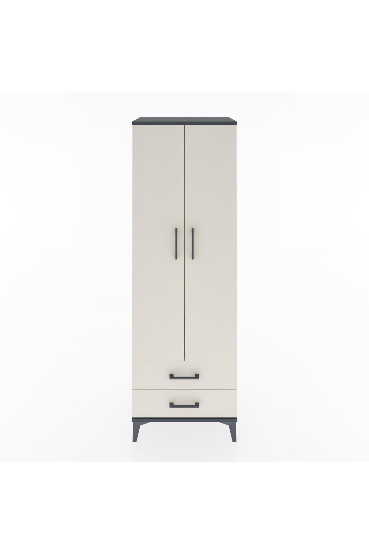 Hyperion Dolap Tek Raflı 2 Çekmeceli Tek Askılı 60x44x182 - S56M029V4B