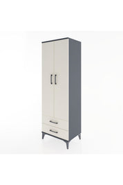 Hyperion Dolap Tek Raflı 2 Çekmeceli Tek Askılı 60x44x182 - S56M029V4B
