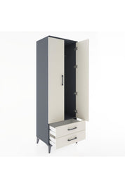 Hyperion Dolap Tek Raflı 2 Çekmeceli Tek Askılı 60x44x182 - S56M029V4B
