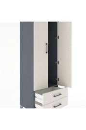 Hyperion Dolap Tek Raflı 2 Çekmeceli Tek Askılı 60x44x182 - S56M029V4B