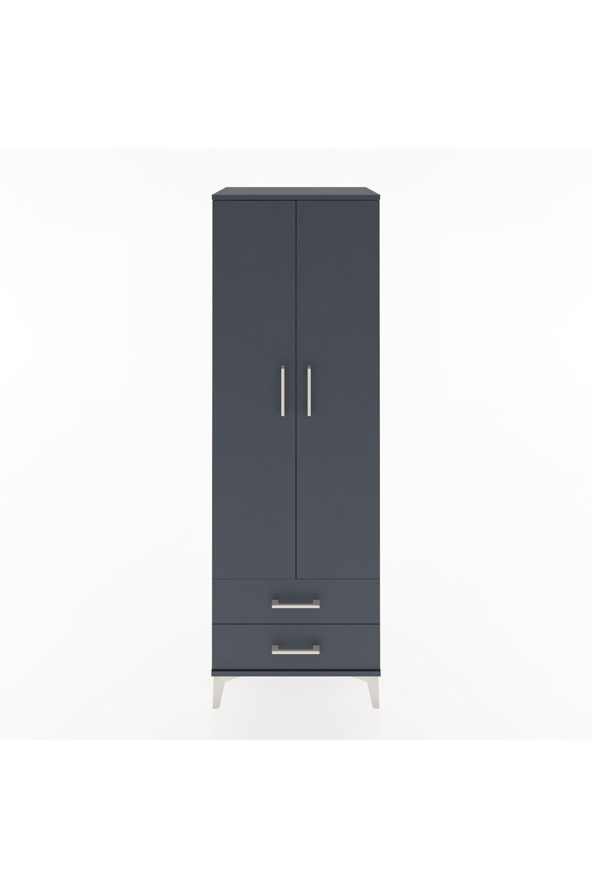 Hyperion Dolap Tek Raflı 2 Çekmeceli Tek Askılı 60x44x182 - S56M029V5B